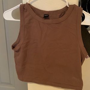brown crop top